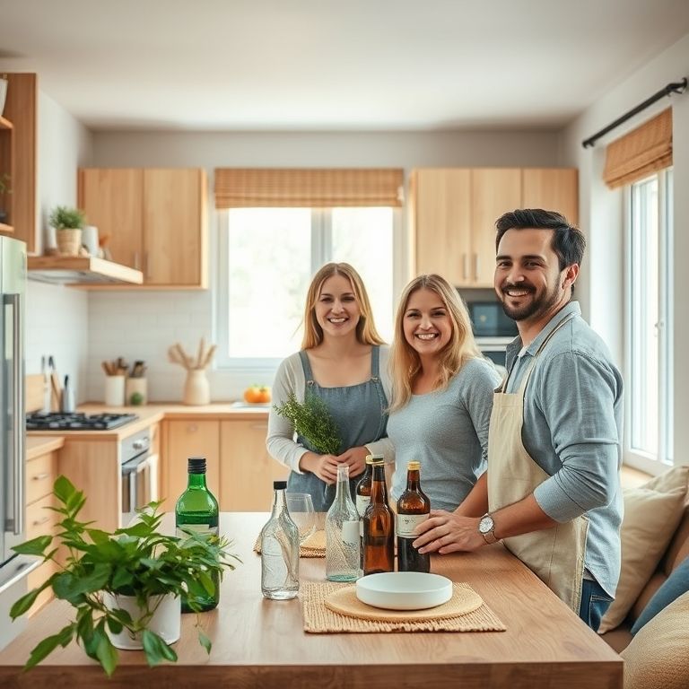 Moderne Küche mit nachhaltigen, plastikfreien Haushaltsprodukten: Zero Waste Zubehör, wiederverwendbare Küchenutensilien und ökologische Geschenkideen von EcoNestly