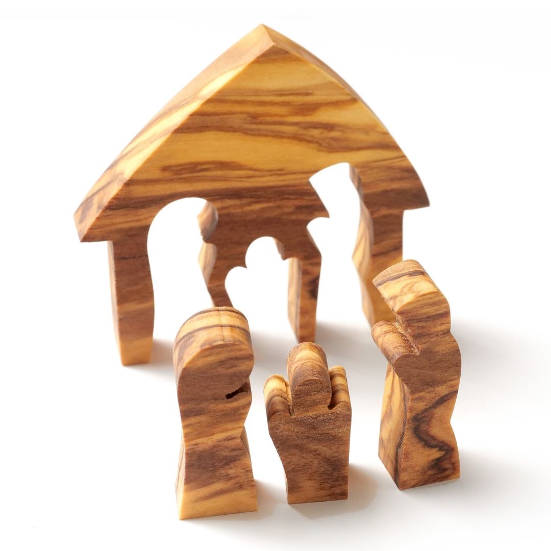 1 291df24b 297a 4ec3 a06a 7fce5f5eabcf Weihnachtsdeko Krippe Puzzle ohne Rinde aus Olivenholz