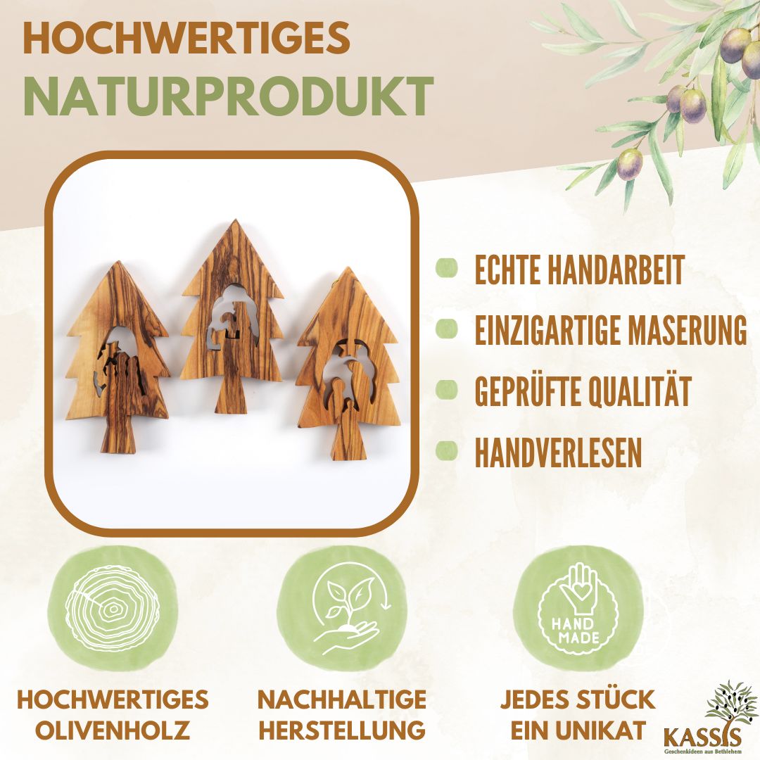 Weihnachtsdeko Baumschmuck Krippe 3er Set Tannenbaum Anhänger - ohne Rinde 2 Weihnachtsdeko Baumschmuck Krippe 3er Set Tannenbaum Anhänger - ohne Rinde – Bild 2