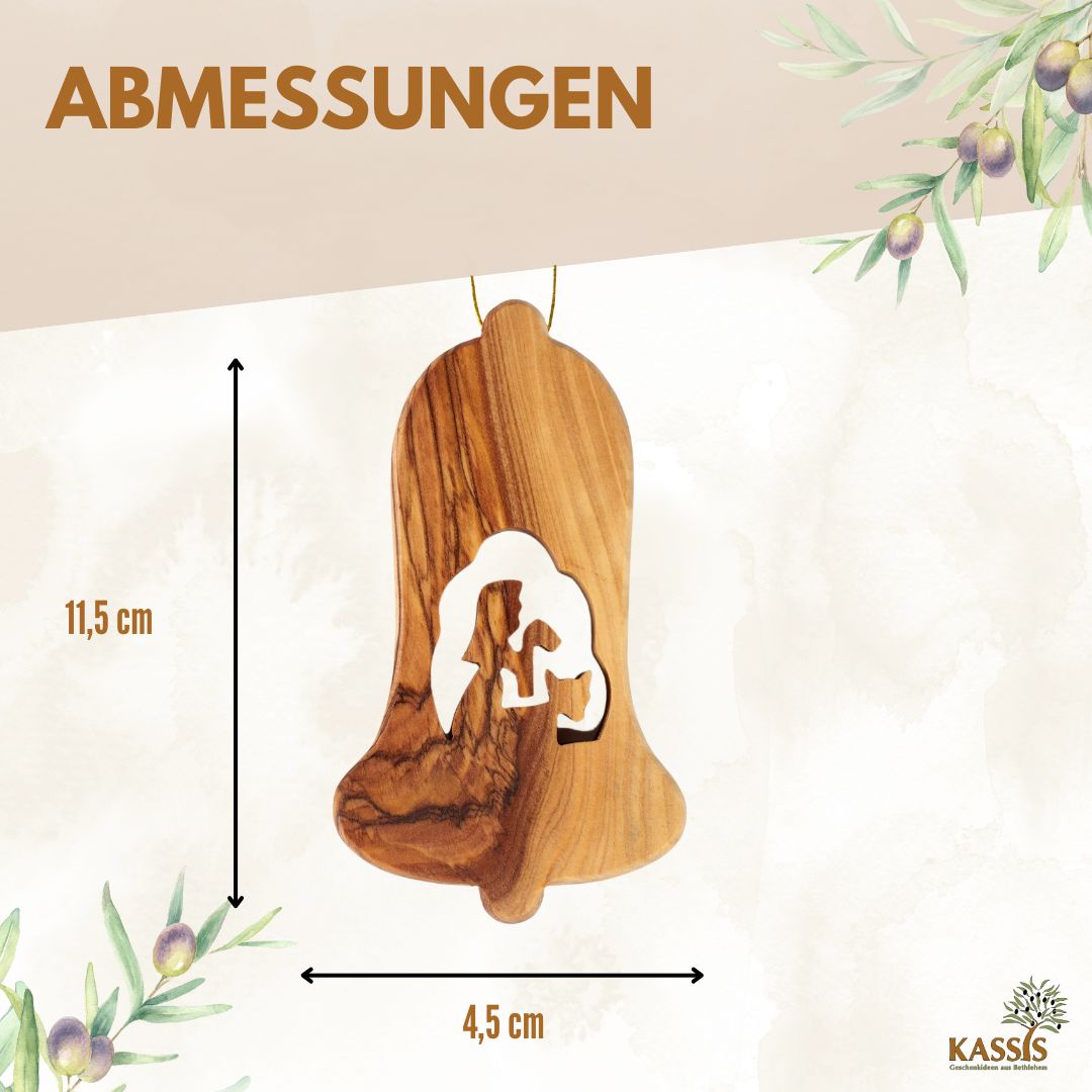 Weihnachtsdeko Baumschmuck Krippe 3er Set Glocke Anhänger - ohne Rinde 3 Weihnachtsdeko Baumschmuck Krippe 3er Set Glocke Anhänger - ohne Rinde – Bild 3