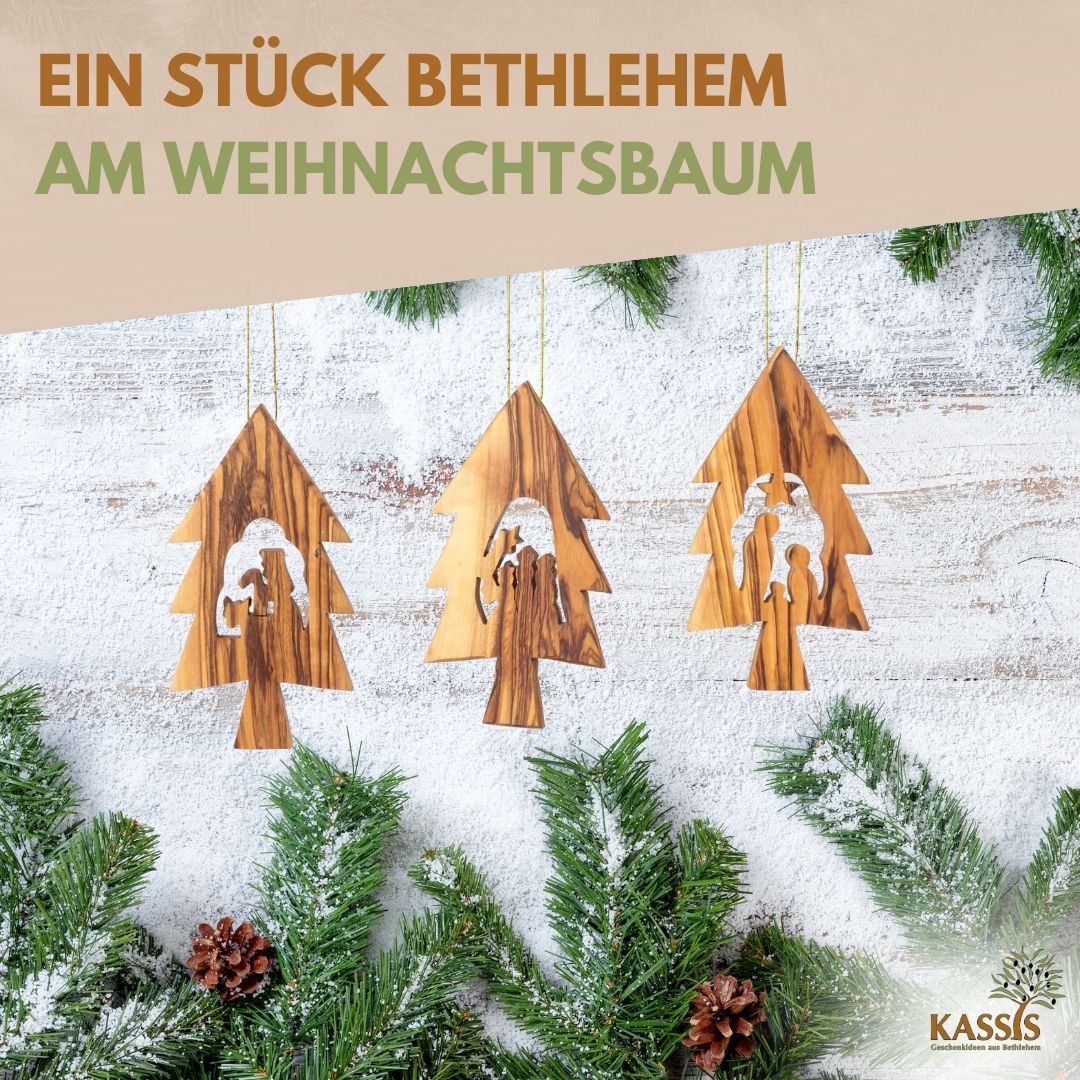 Weihnachtsdeko Baumschmuck Krippe 3er Set Tannenbaum Anhänger - ohne Rinde 5 Weihnachtsdeko Baumschmuck Krippe 3er Set Tannenbaum Anhänger - ohne Rinde – Bild 5
