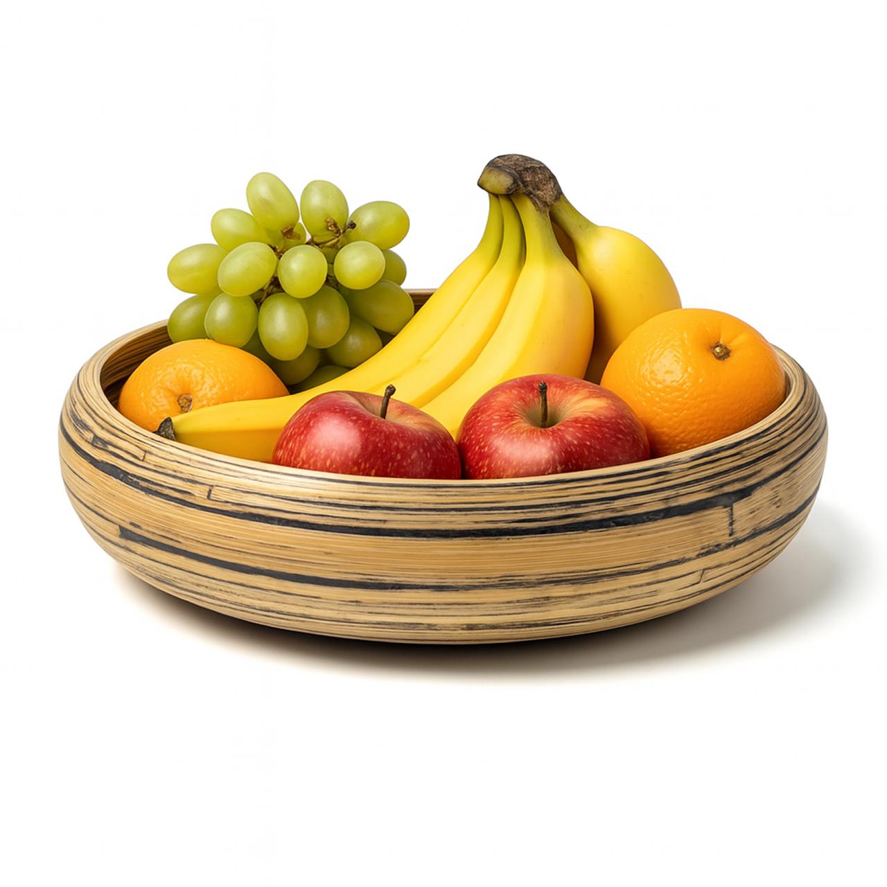 bamboo serving bowl 3 Bambus Obstschale 30cm | Dunkel, Handgefertigt & Dekoschale