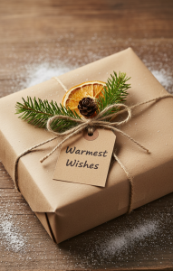 Kraftpapier Geschenke verpacken mit Naturmaterialien - umweltfreundliche Alternative zu Geschenkpapier