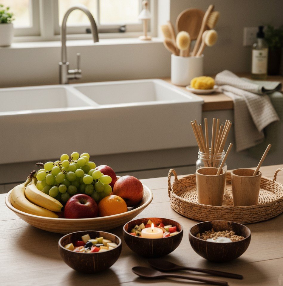 Holz in der Küche: 5 einfache Ideen für mehr Wärme ohne Plastik