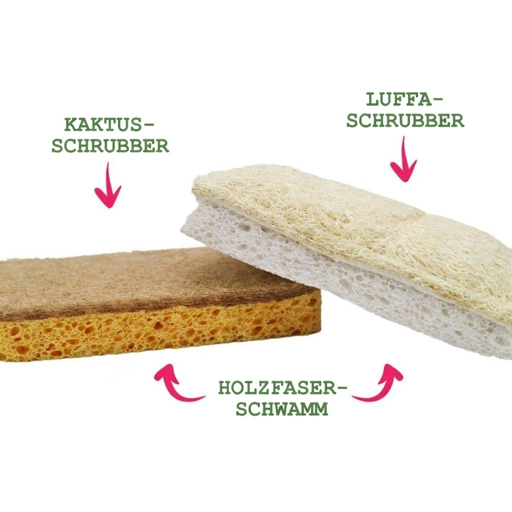 Kompostierbares Eco-Schwamm-Set – Sisal & Luffa Mix Saugstark & Kratzfrei 3 Kompostierbares Eco-Schwamm-Set – Sisal & Luffa Mix Saugstark & Kratzfrei – Bild 3