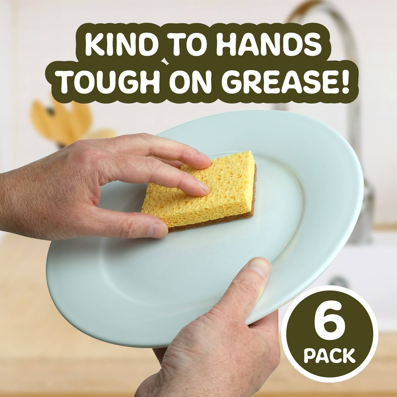 Bio-Spülschwämme aus Kokos & Zellulose (6er-Pack) Kratzfest & Saugstark 3 Bio-Spülschwämme aus Kokos & Zellulose (6er-Pack) Kratzfest & Saugstark – Bild 3