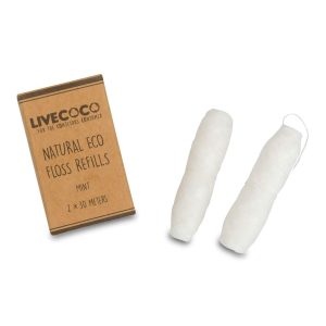 Zero-Waste im Bad 7 LiveCoco Eco-Zahnseide Refill (2x 30m) Frische Minze aus Maisseide