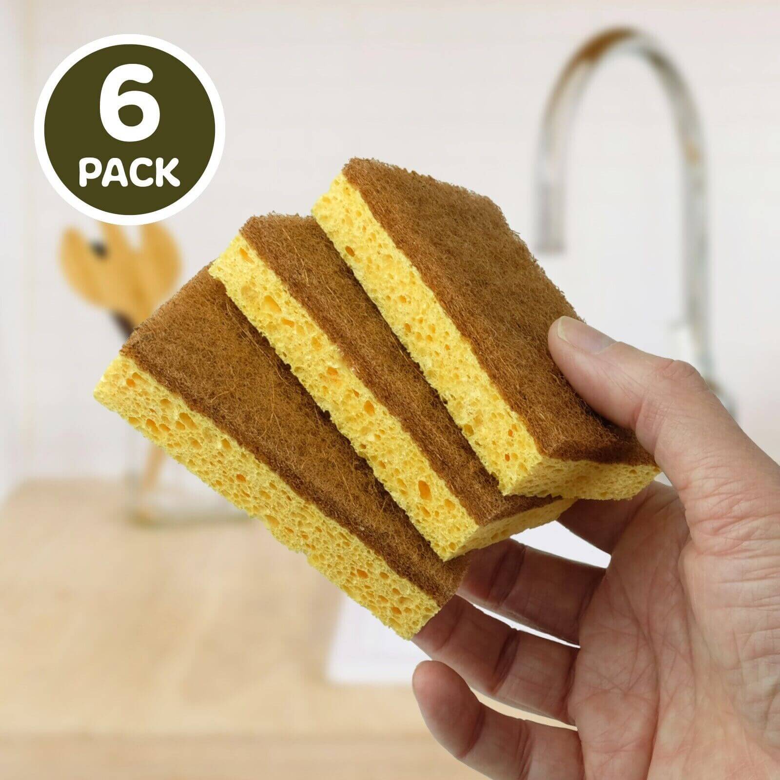 Bio-Spülschwämme aus Kokos & Zellulose (6er-Pack) Kratzfest & Saugstark 5 Bio-Spülschwämme aus Kokos & Zellulose (6er-Pack) Kratzfest & Saugstark – Bild 5