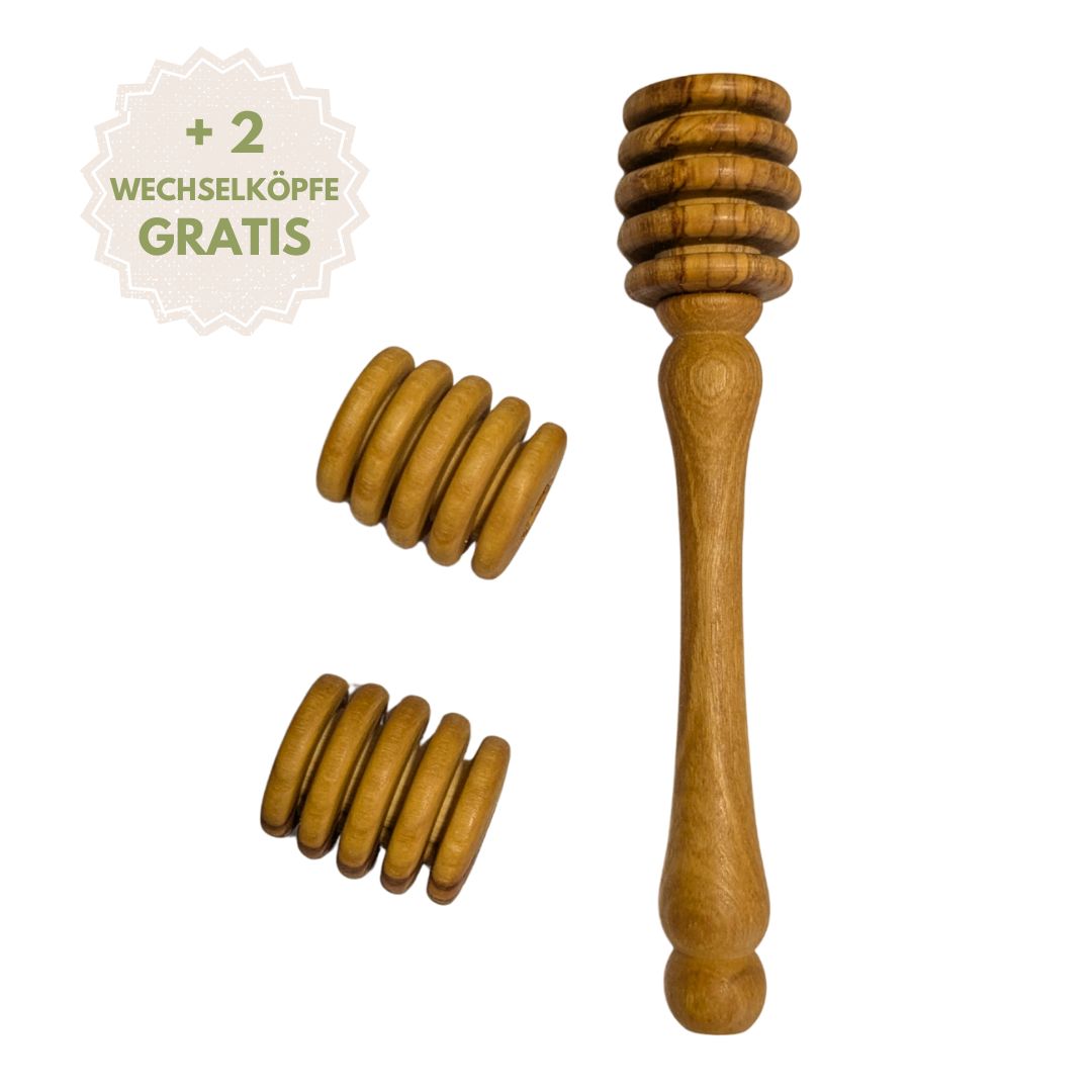 1 232cff17 3784 4e54 9992 cf0cb20f12df Olivenholz Honiglöffel mit zwei Ersatzköpfen