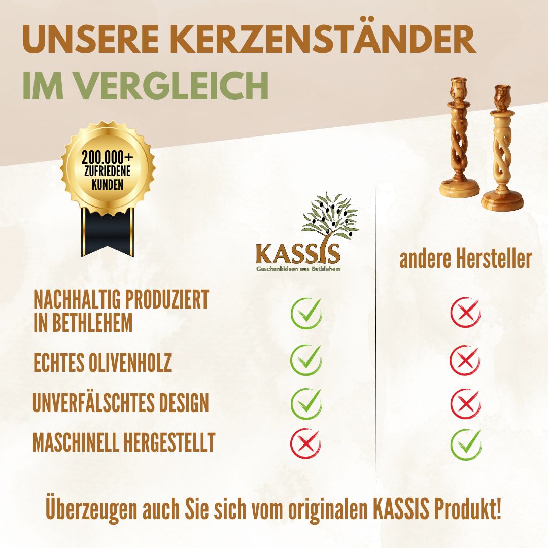 Olivenholz Kerzenständer modern 18 cm 5 Olivenholz Kerzenständer modern 18 cm – Bild 5