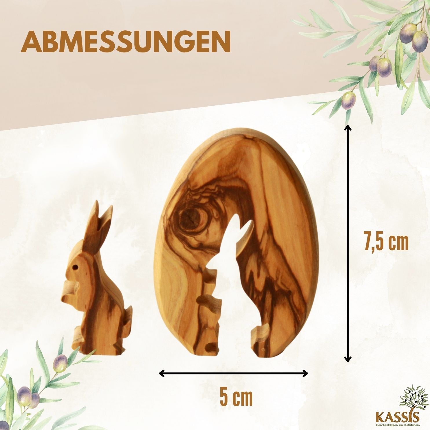 Osterdeko Osterhase im Ei Tischdeko Olivenholz 3 Osterdeko Osterhase im Ei Tischdeko Olivenholz – Bild 3