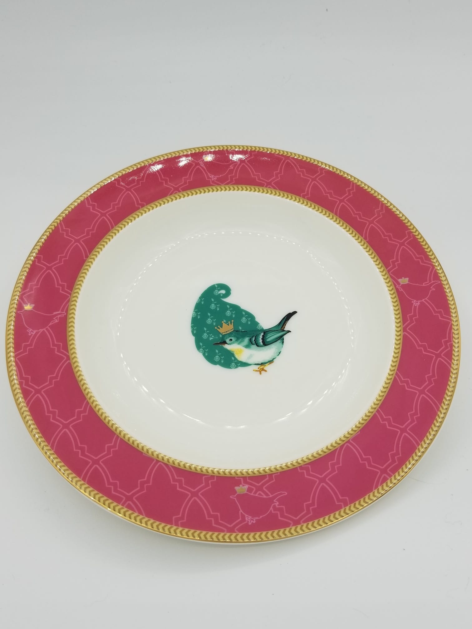 20190218 112525 resized Porzellan-Suppenteller "Gift Bird" - Rot