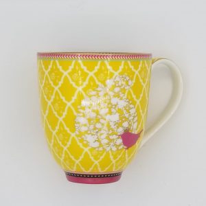 Porzellan-Kaffeebecher "Gift Bird" - Gelb