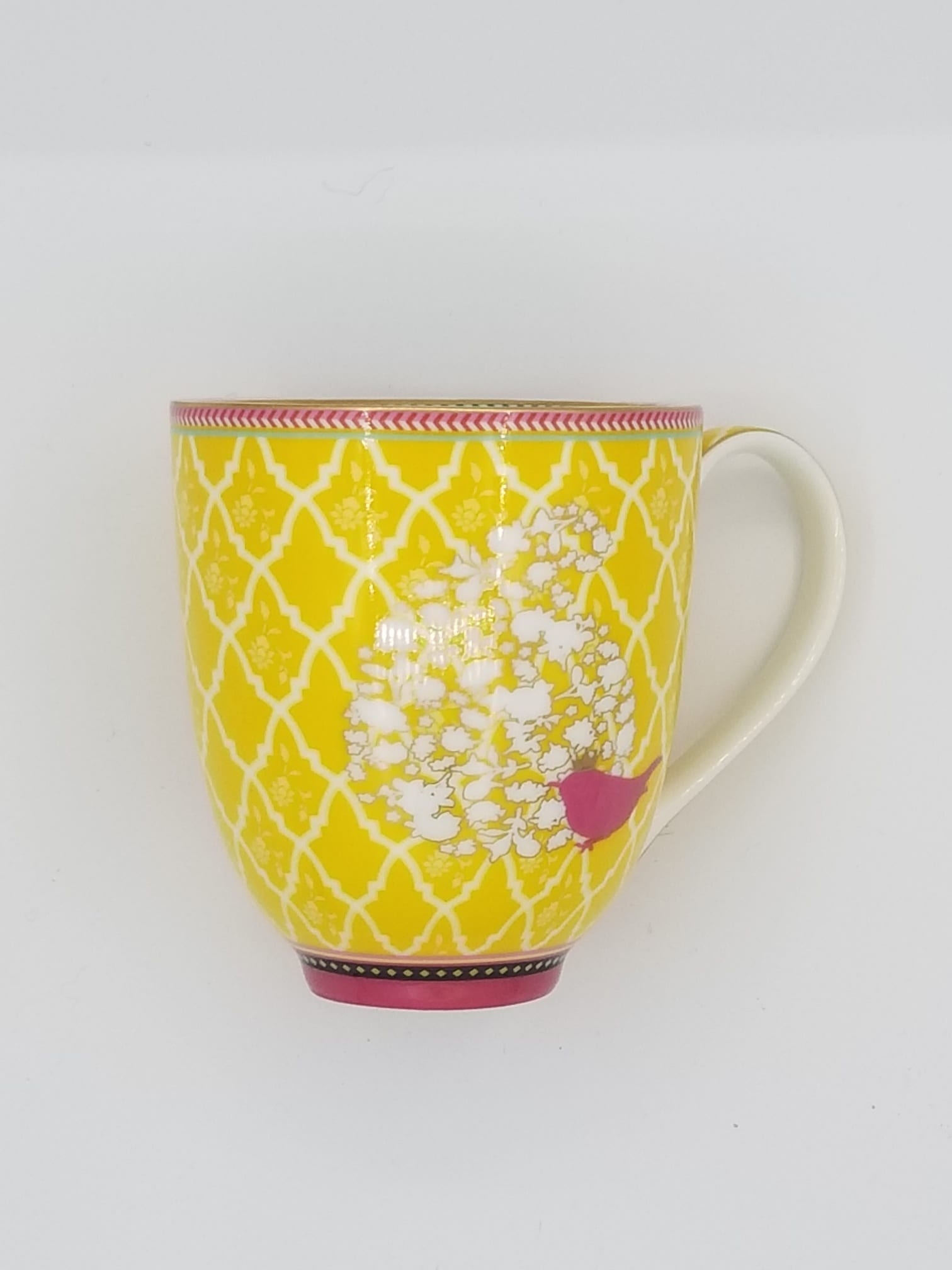 20190218 122849 resized 1 Porzellan-Kaffeebecher "Gift Bird" - Gelb