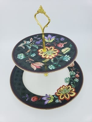 20190903 090513 resized 2-stufige Porzellan-Etagere "Bloom Peacock"
