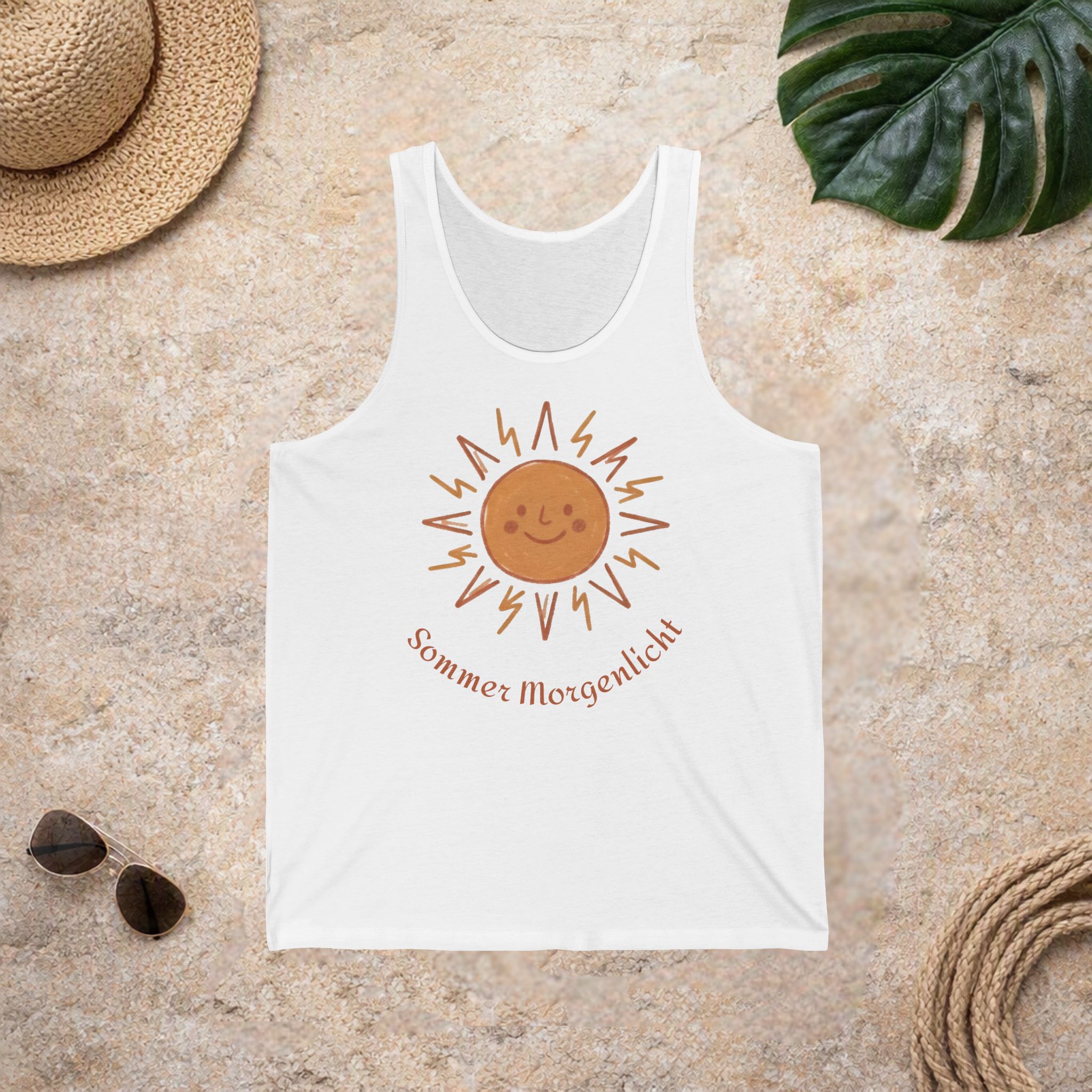 16287589967247621019 2048 custom Sommer Morgenlicht Tank Top | Sonnen Motiv mit deutscher Aufschrift | Leichtes Unisex Sommer Shirt