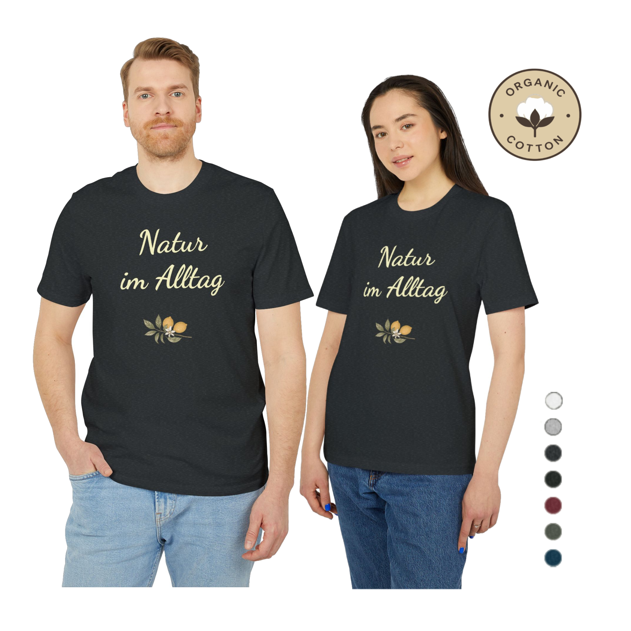 Bio T-Shirt PREMIUM Natur im Alltag | Botanisches Kräuter Motiv mit Zitronen | Unisex Shirt aus Bio-Baumwolle 10 Bio T-Shirt PREMIUM Natur im Alltag | Botanisches Kräuter Motiv mit Zitronen | Unisex Shirt aus Bio-Baumwolle – Bild 10