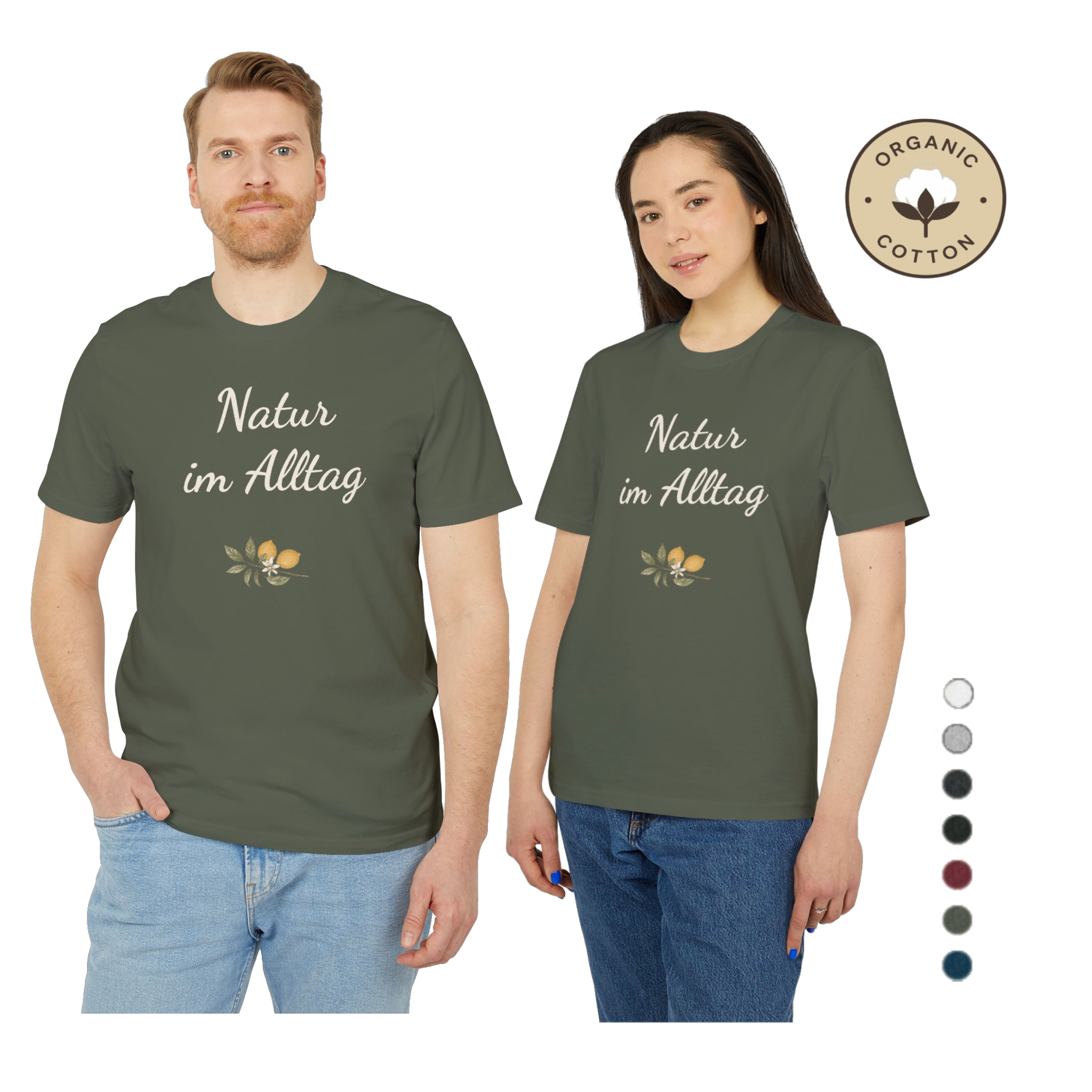 Bio T-Shirt PREMIUM Natur im Alltag | Botanisches Kräuter Motiv mit Zitronen | Unisex Shirt aus Bio-Baumwolle 6 Bio T-Shirt PREMIUM Natur im Alltag | Botanisches Kräuter Motiv mit Zitronen | Unisex Shirt aus Bio-Baumwolle – Bild 6