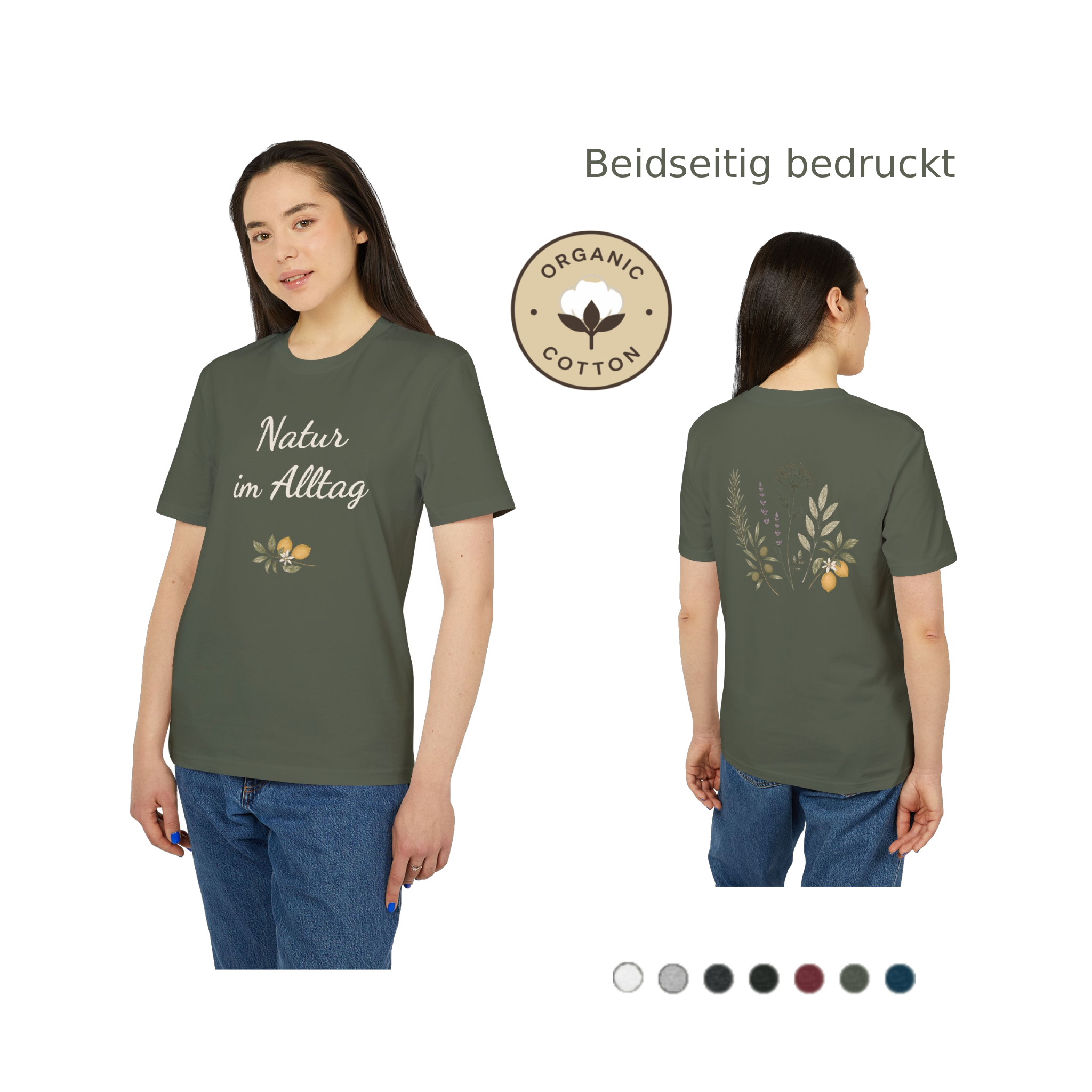 Bio T-Shirt PREMIUM Natur im Alltag | Botanisches Kräuter Motiv mit Zitronen | Unisex Shirt aus Bio-Baumwolle 20 Bio T-Shirt PREMIUM Natur im Alltag | Botanisches Kräuter Motiv mit Zitronen | Unisex Shirt aus Bio-Baumwolle – Bild 20