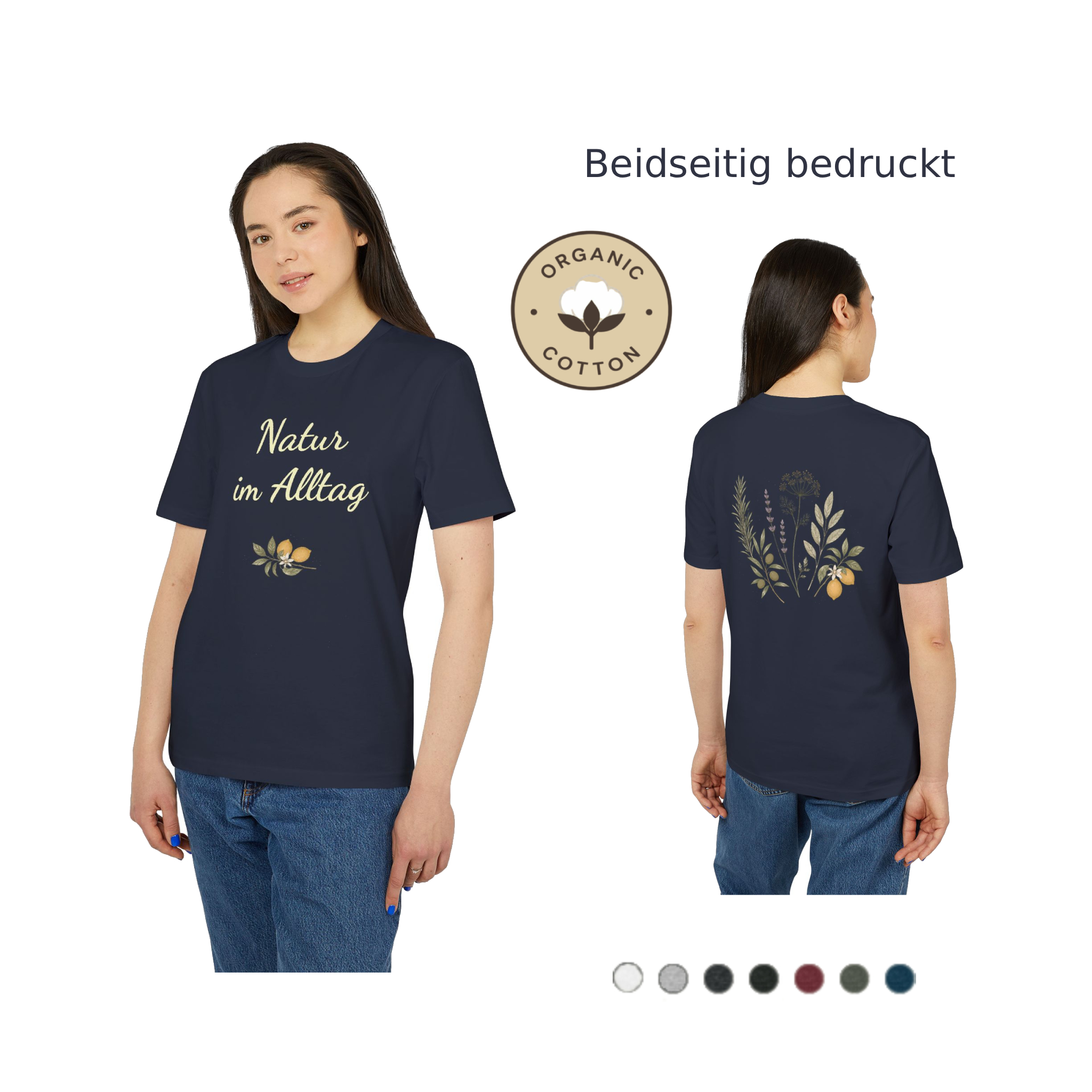 Bio T-Shirt PREMIUM Natur im Alltag | Botanisches Kräuter Motiv mit Zitronen | Unisex Shirt aus Bio-Baumwolle 21 Bio T-Shirt PREMIUM Natur im Alltag | Botanisches Kräuter Motiv mit Zitronen | Unisex Shirt aus Bio-Baumwolle – Bild 21