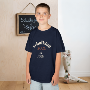 Schulkind 2026 Jungen T-Shirt mit Wunschname | Einschulung