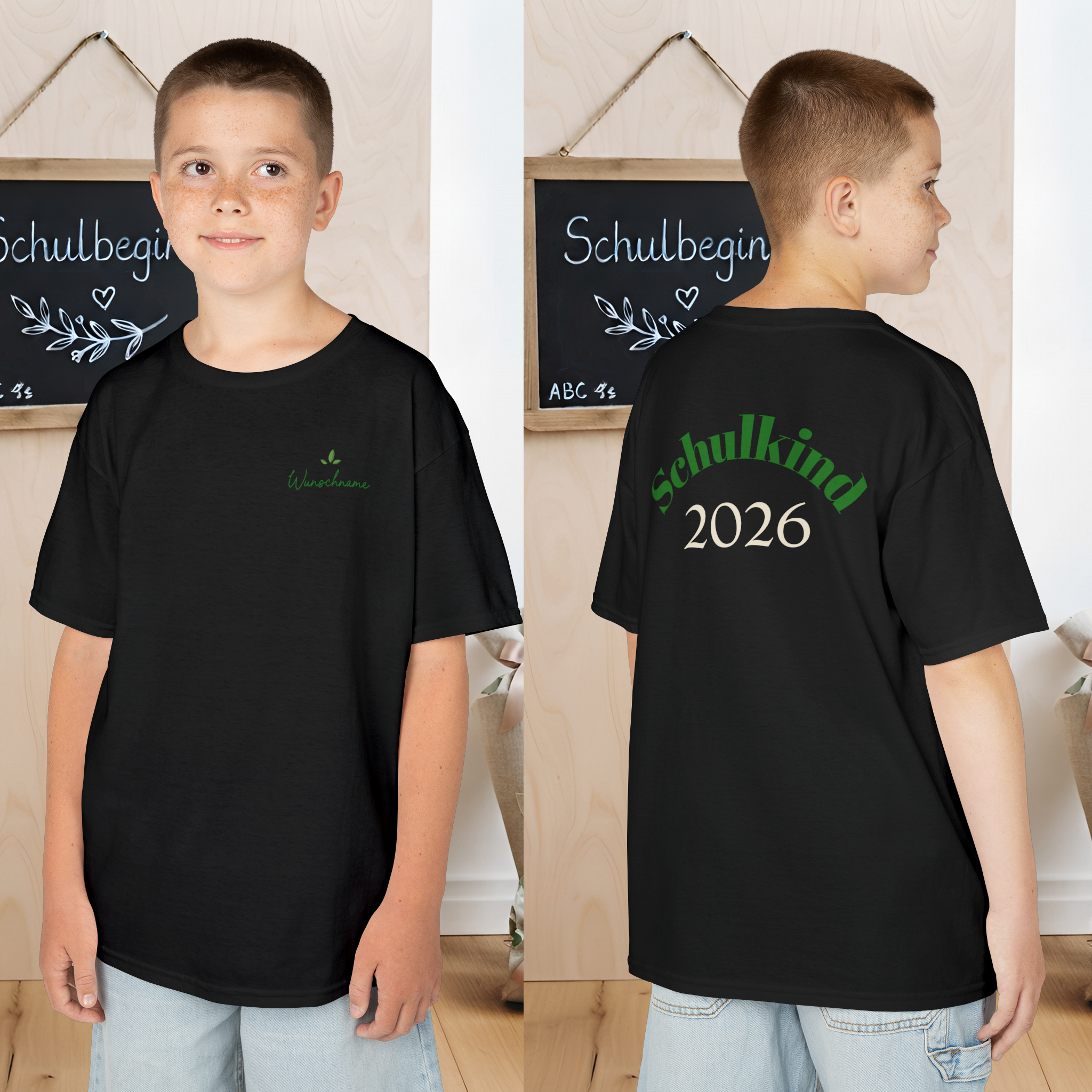 Premium Schulkind 2026 Jungen T-Shirt | Vorder- & Rückendruck mit Wunschname 4 Premium Schulkind 2026 Jungen T-Shirt | Vorder- & Rückendruck mit Wunschname – Bild 4
