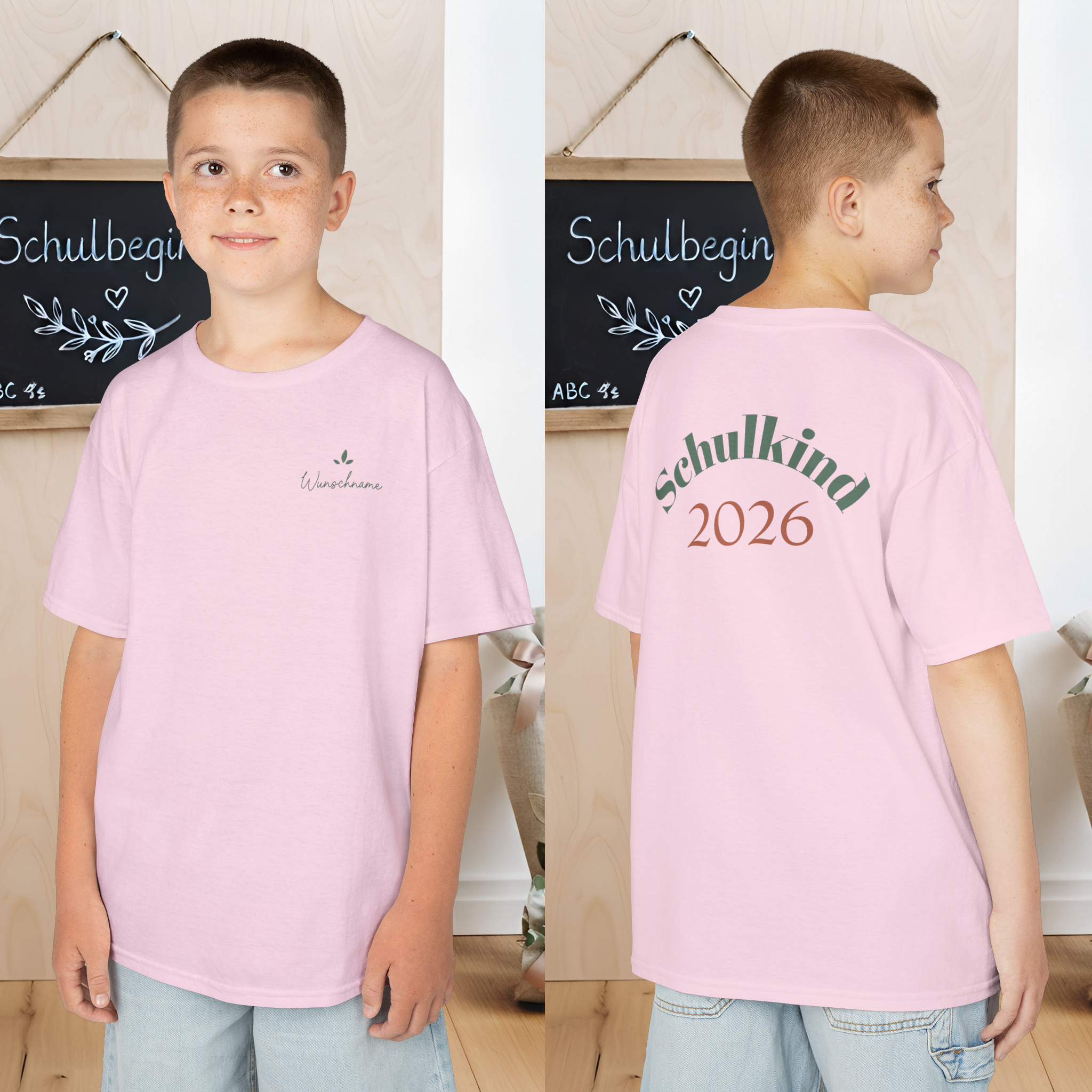 Premium Schulkind 2026 Jungen T-Shirt | Vorder- & Rückendruck mit Wunschname 6 Premium Schulkind 2026 Jungen T-Shirt | Vorder- & Rückendruck mit Wunschname – Bild 6