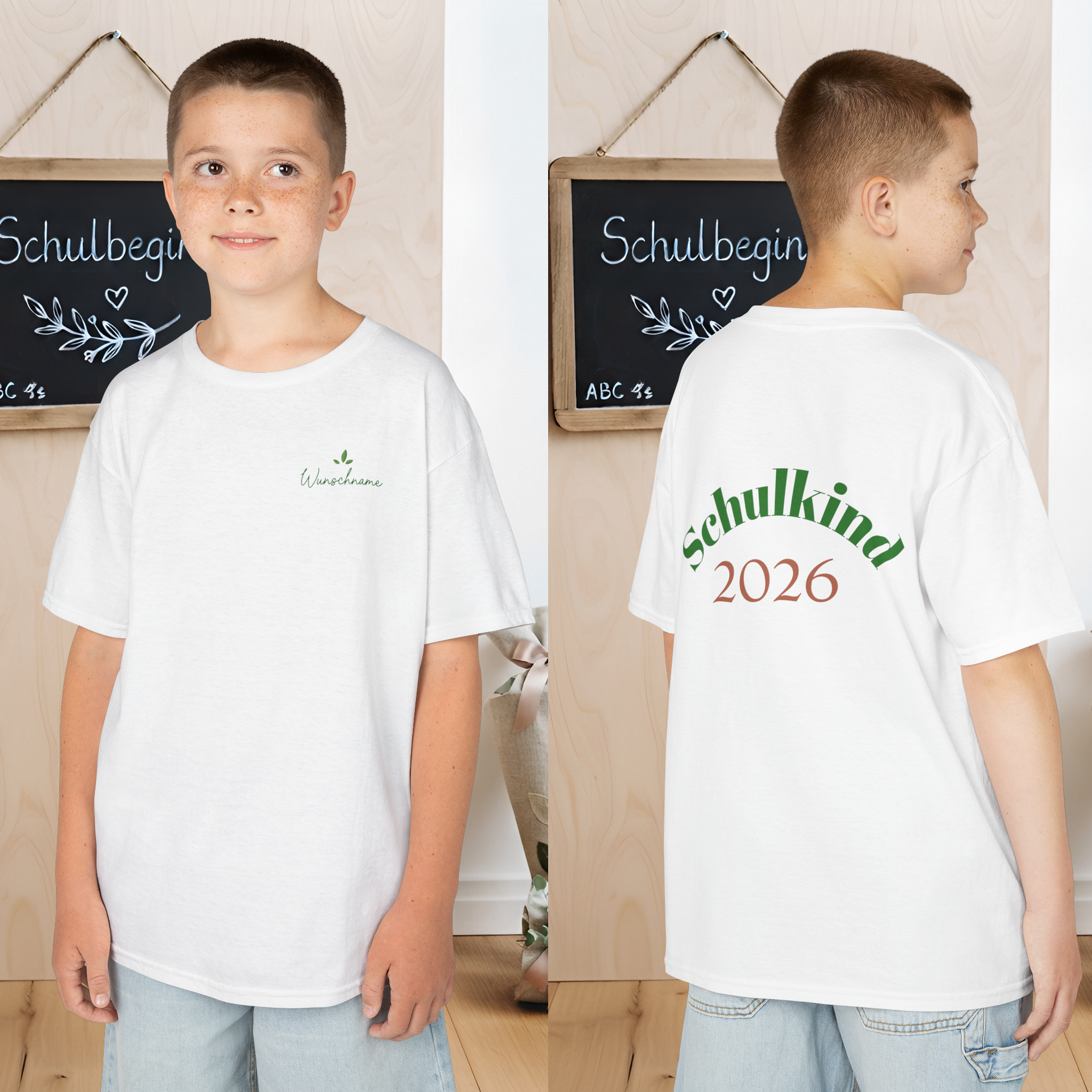 Premium Schulkind 2026 Jungen T-Shirt | Vorder- & Rückendruck mit Wunschname 3 Premium Schulkind 2026 Jungen T-Shirt | Vorder- & Rückendruck mit Wunschname – Bild 3