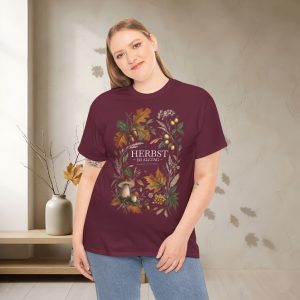 Herbst im Alltag T-Shirt | Herbstlaub & Pilze | Warmes Herbstmotiv | Natur Shirt