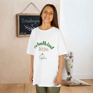 Schulkind 2026 Mädchen T-Shirt mit Wunschname | Einschulung