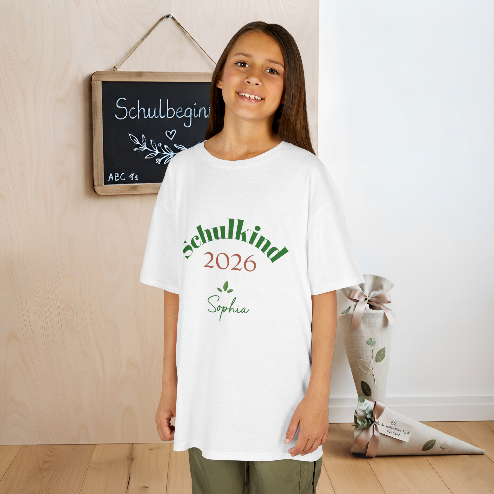 HAUPT Schulkind 2026 Mädchen T-Shirt mit Wunschname | Einschulung