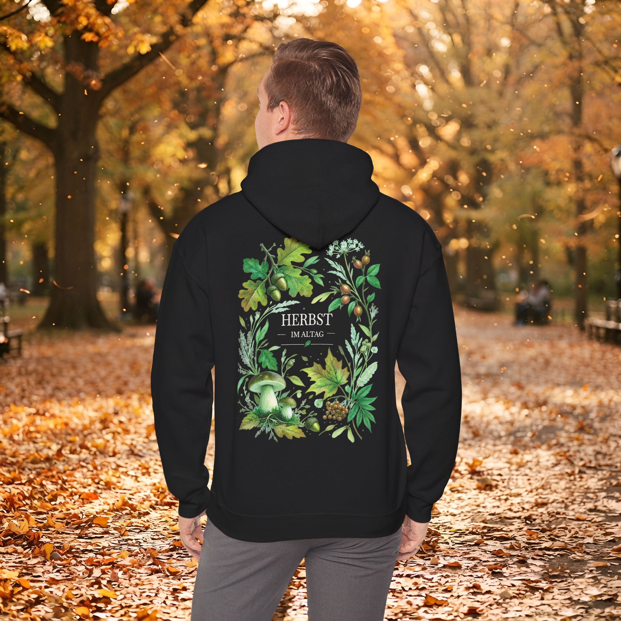 10500875110800339127 4096 custom Herbst Hoodie Unisex | Botanischer Herbstprint mit Blättern & Pilzen | Dunkler Streetwear Look | Personalisierbar