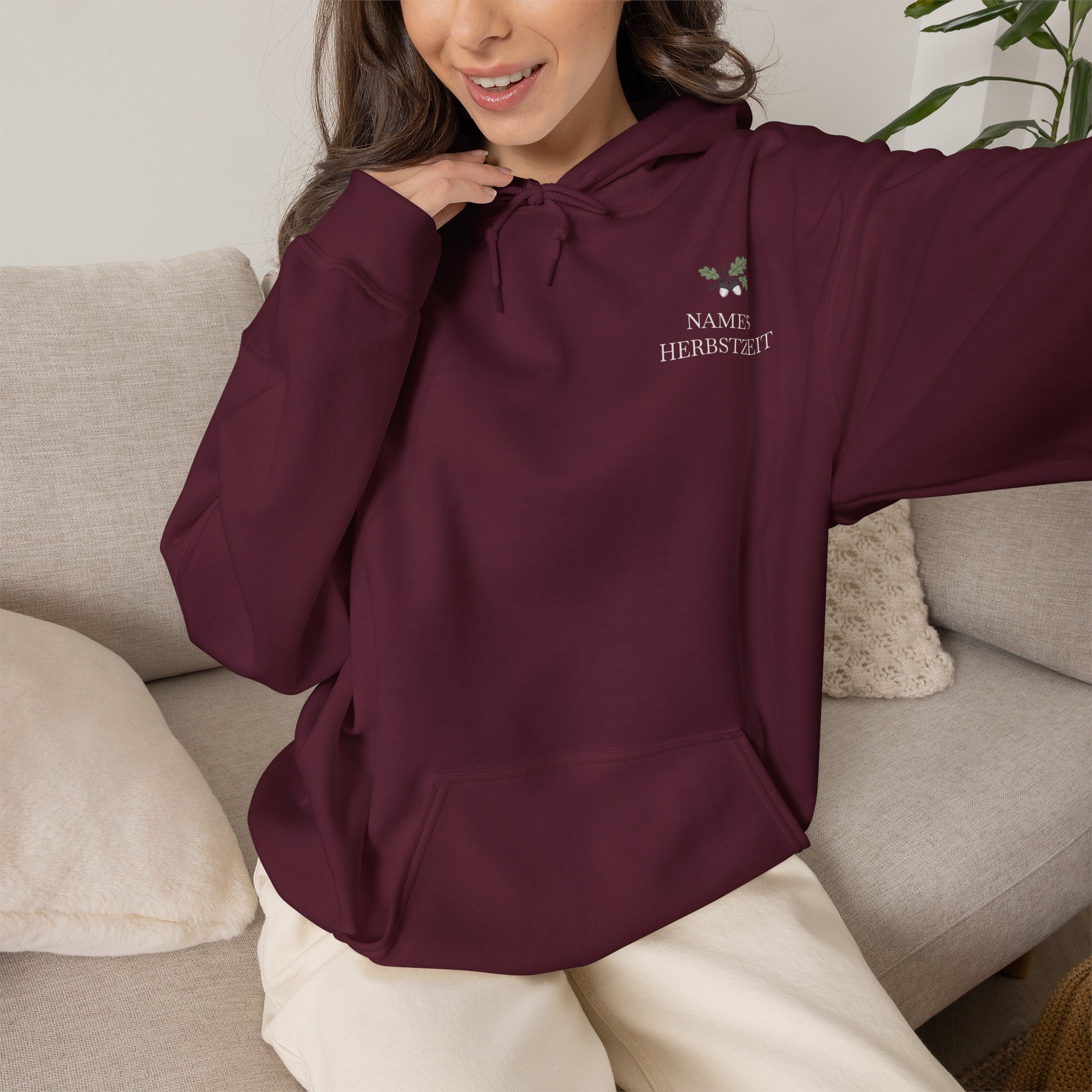 Herbst Hoodie Premium Unisex | Botanischer Herbstprint mit Blättern & Pilzen | Dunkler Streetwear Look | Personalisierbar 16 Herbst Hoodie Premium Unisex | Botanischer Herbstprint mit Blättern & Pilzen | Dunkler Streetwear Look | Personalisierbar – Bild 16