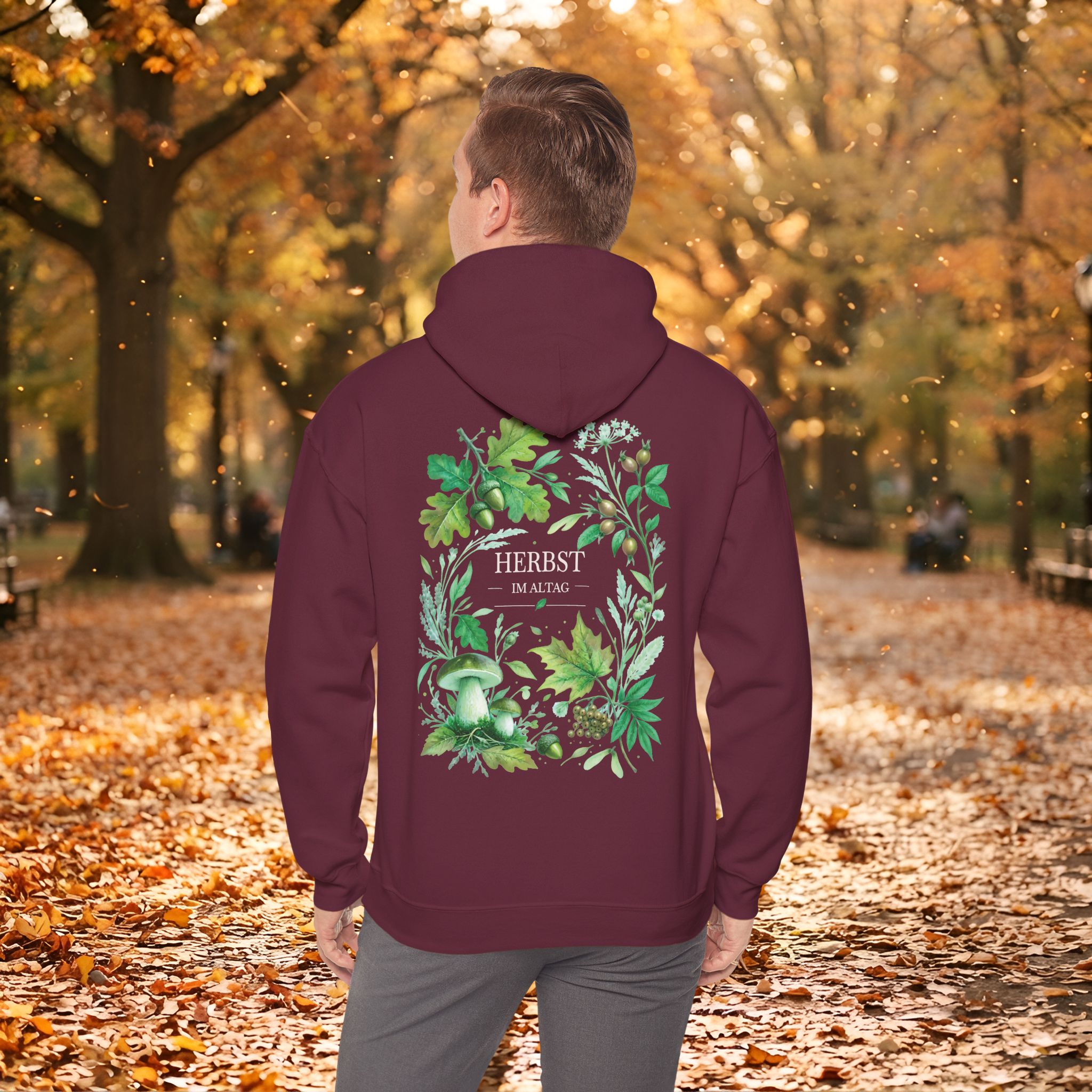 Herbst Hoodie Premium Unisex | Botanischer Herbstprint mit Blättern & Pilzen | Dunkler Streetwear Look | Personalisierbar 18 Herbst Hoodie Premium Unisex | Botanischer Herbstprint mit Blättern & Pilzen | Dunkler Streetwear Look | Personalisierbar – Bild 18