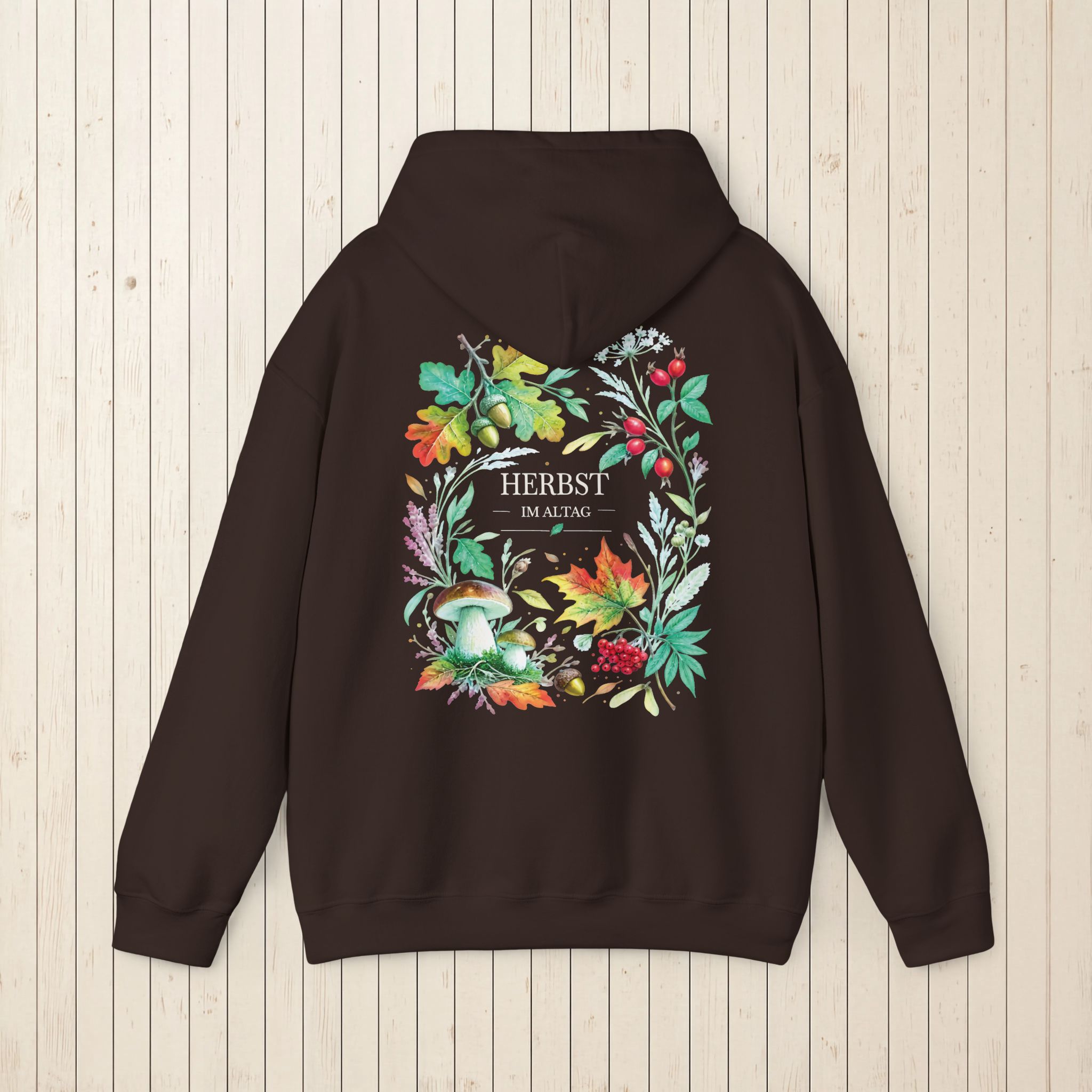 Herbst Hoodie Premium Unisex | Botanischer Herbstprint mit Blättern & Pilzen | Dunkler Streetwear Look | Personalisierbar 23 Herbst Hoodie Premium Unisex | Botanischer Herbstprint mit Blättern & Pilzen | Dunkler Streetwear Look | Personalisierbar – Bild 23