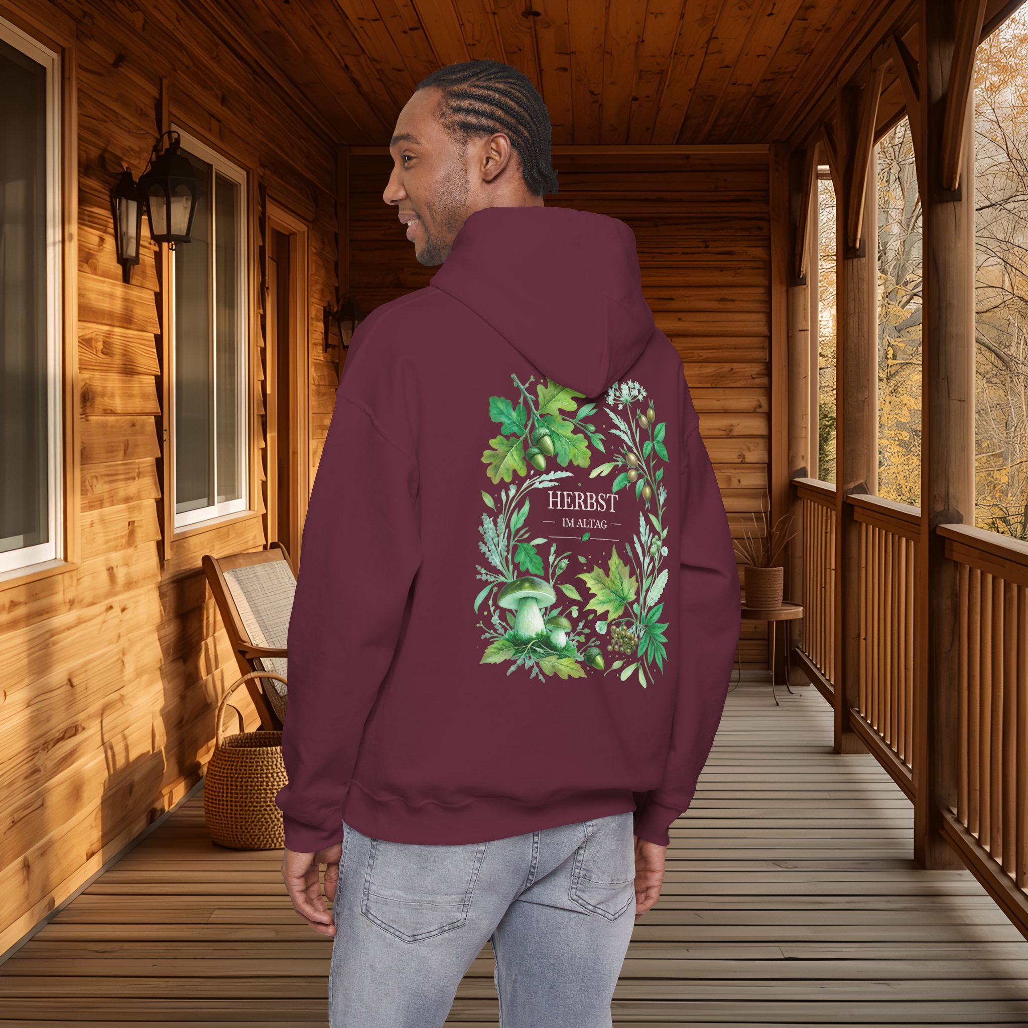Herbst Hoodie Premium Unisex | Botanischer Herbstprint mit Blättern & Pilzen | Dunkler Streetwear Look | Personalisierbar 21 Herbst Hoodie Premium Unisex | Botanischer Herbstprint mit Blättern & Pilzen | Dunkler Streetwear Look | Personalisierbar – Bild 21