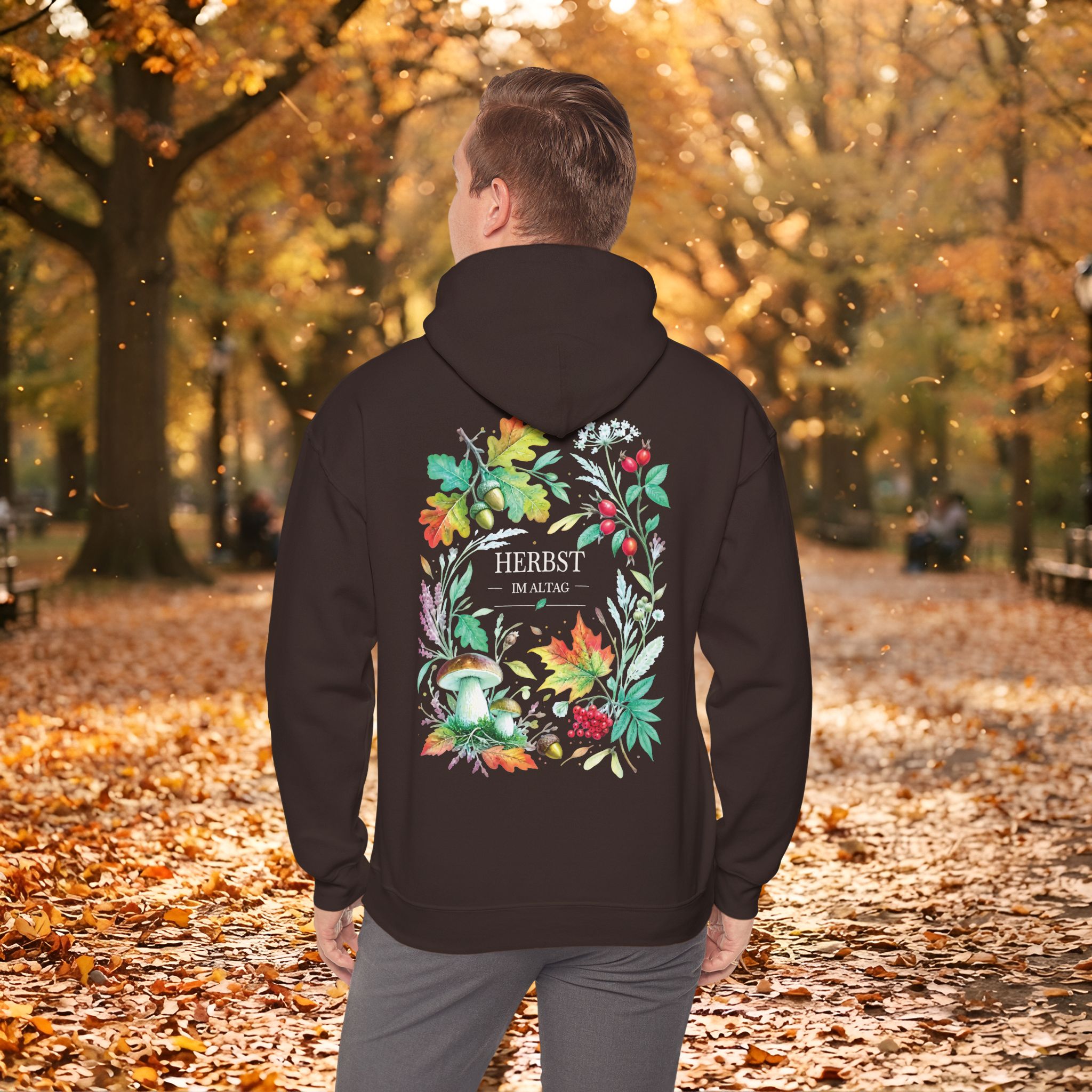 Herbst Hoodie Premium Unisex | Botanischer Herbstprint mit Blättern & Pilzen | Dunkler Streetwear Look | Personalisierbar 24 Herbst Hoodie Premium Unisex | Botanischer Herbstprint mit Blättern & Pilzen | Dunkler Streetwear Look | Personalisierbar – Bild 24