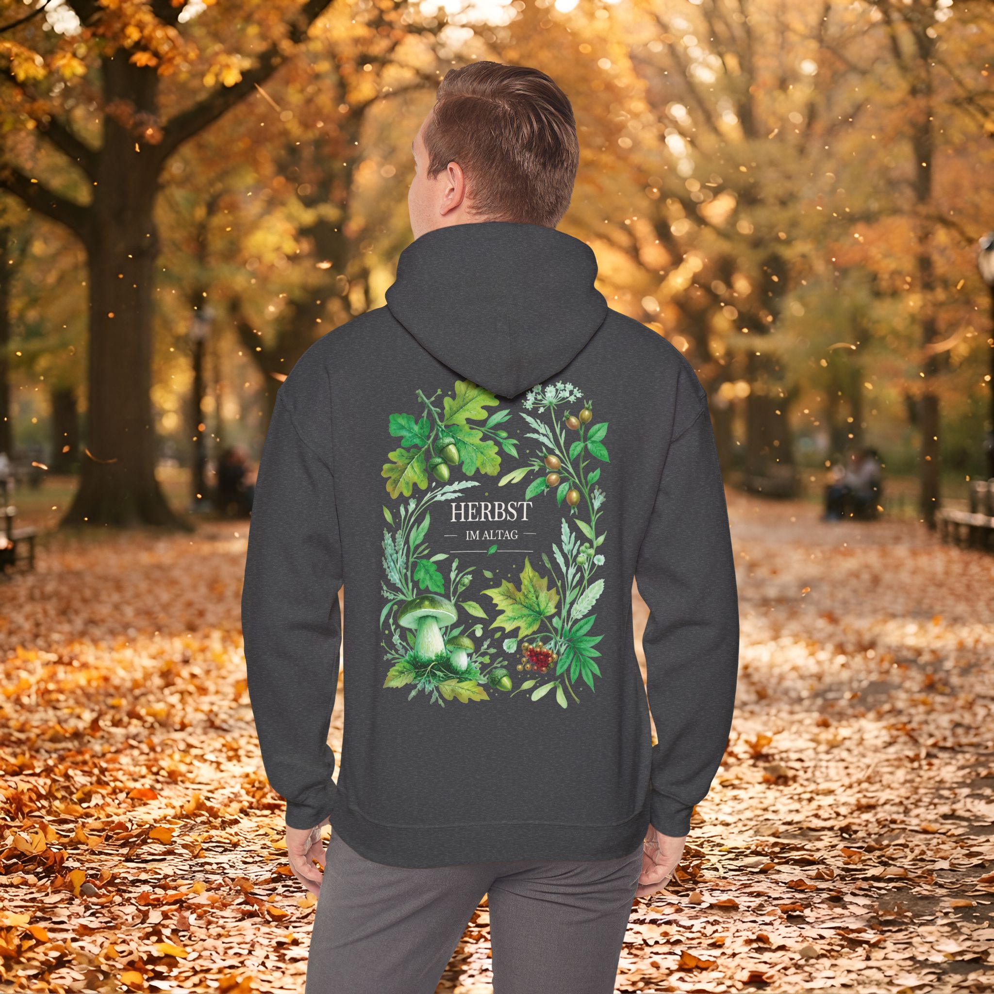 Herbst Hoodie Premium Unisex | Botanischer Herbstprint mit Blättern & Pilzen | Dunkler Streetwear Look | Personalisierbar 33 Herbst Hoodie Premium Unisex | Botanischer Herbstprint mit Blättern & Pilzen | Dunkler Streetwear Look | Personalisierbar – Bild 33