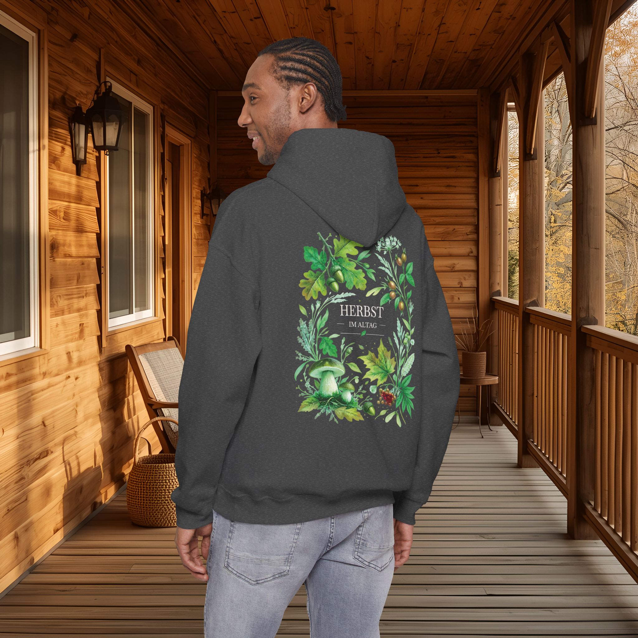 Herbst Hoodie Premium Unisex | Botanischer Herbstprint mit Blättern & Pilzen | Dunkler Streetwear Look | Personalisierbar 37 Herbst Hoodie Premium Unisex | Botanischer Herbstprint mit Blättern & Pilzen | Dunkler Streetwear Look | Personalisierbar – Bild 37